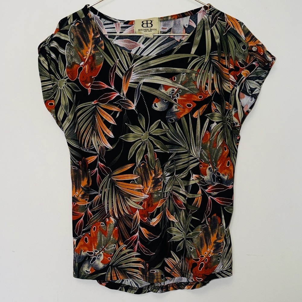 Beecher’s Brooke Tropical Print Light Weight Summer Women's Top 🌴